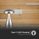 V-TAC Lámpara de Sobremesa Recargable - IP20 - Oro Champagne - 1W - 55 Lumens - 3IN1-extra-7.webp