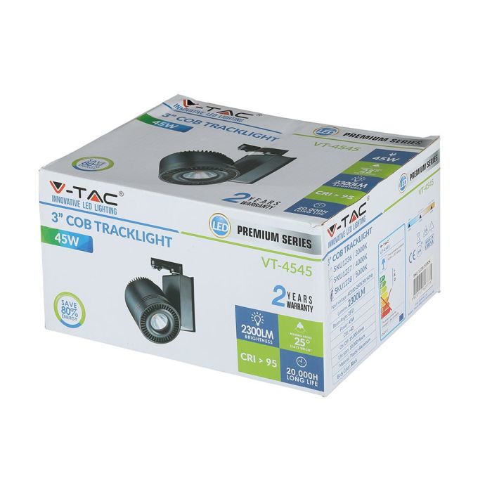V-TAC LED Foco de carril - IP20 - Negro - 45W- 2300 Lumens - 5000K-extra-11.webp