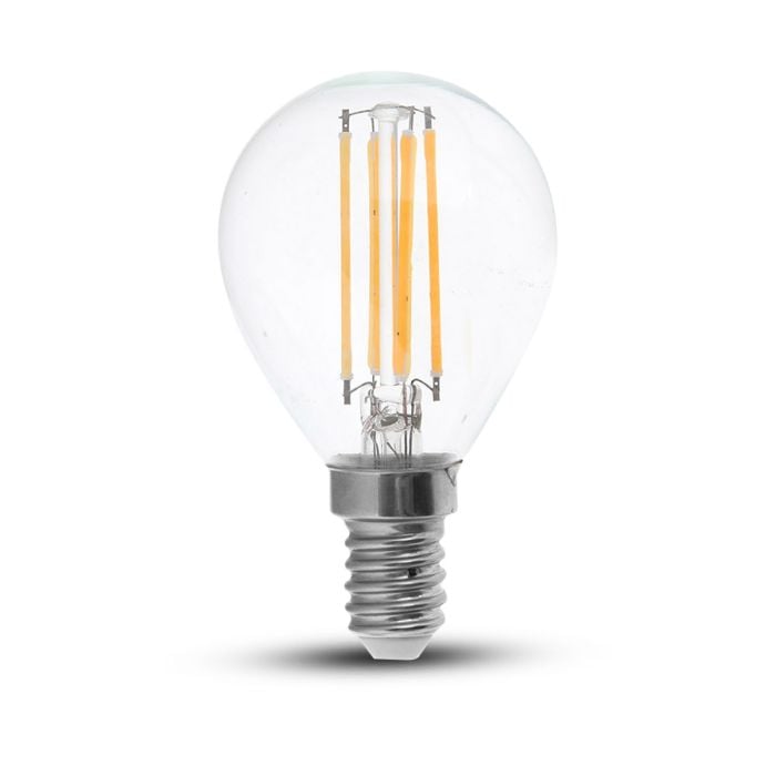 Bombilla LED V-TAC - 100lm/w - Golf - Soporte E14 - IP20 - Transparente - 6W- 600 Lumens - 3000K