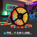 Tira de luz LED V-TAC - IP65 Impermeable - 3IN1+RGB - Precio/1m (5m Rollo)