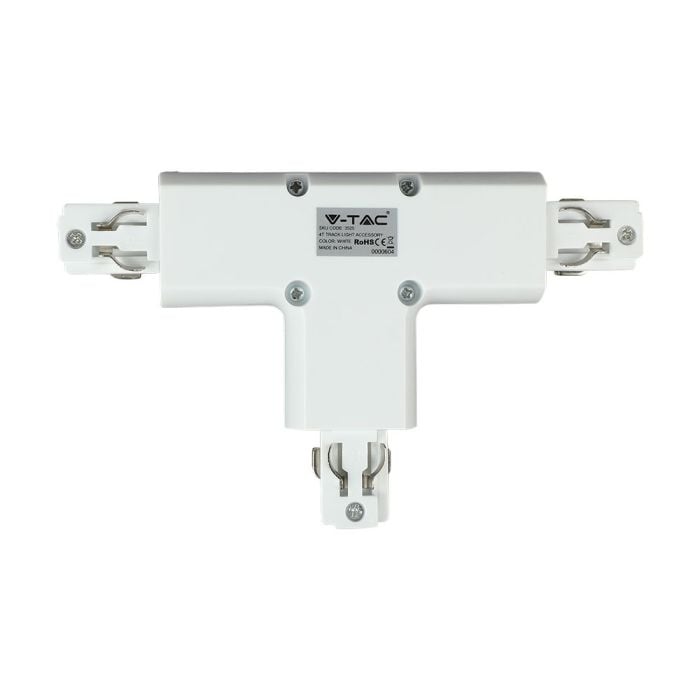 V-TAC LED Foco de carril - Accesorios - Conector de carril 4T - IP20 - Blanco