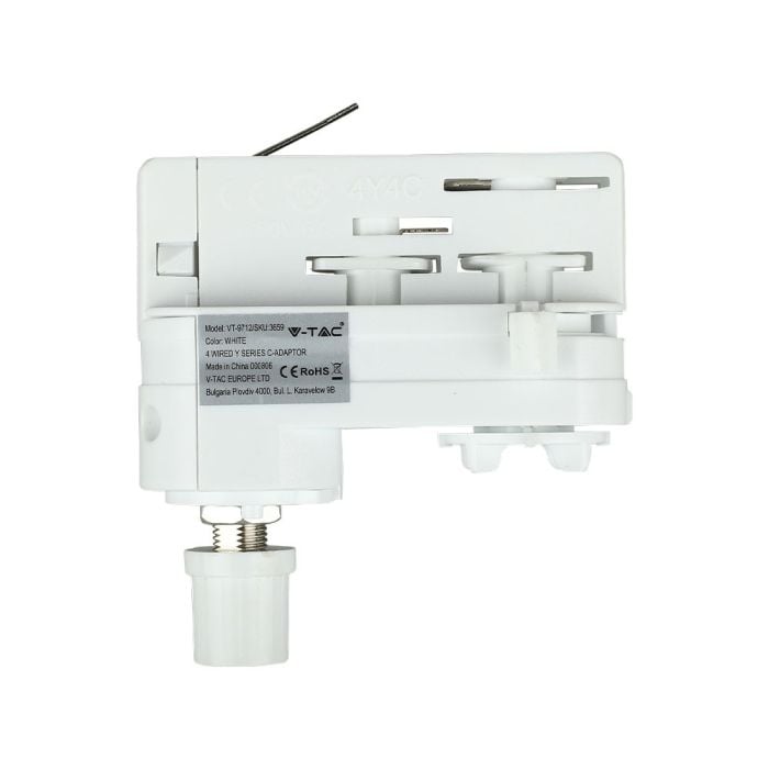 V-TAC LED Foco de carril - Accesorios - Conector de carril Y - Adaptador C - IP20 - Blanco