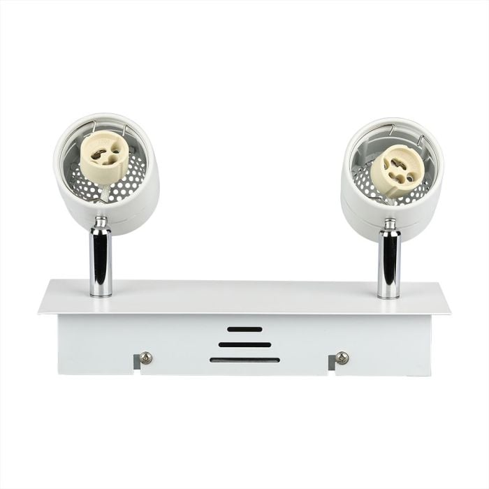 V-TAC LED Foco de carril - Doble Cabeza - GU10 Track Fitting - IP20 - Blanco