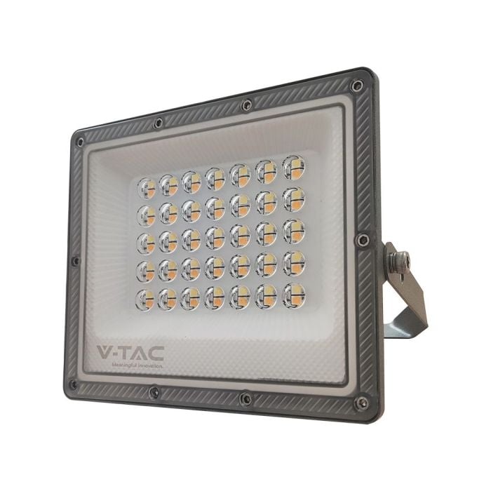 Proyector LED V-TAC - Serie CCT - Impermeable IP65 - Cuerpo Gris Pistola - 30W - 2350 Lumens - 3IN1
