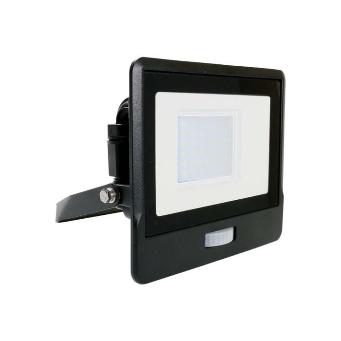 Proyector LED V-TAC - Samsung - Sensor PIR - Impermeable IP65 - Negro - 30W - 2340 Lúmenes - 3000K
