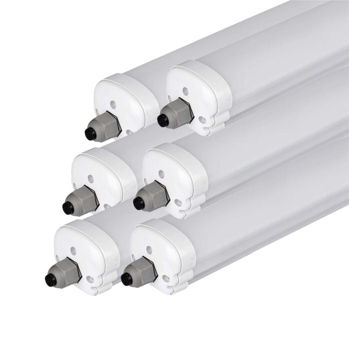 LED Batten Fitting - Serie G - IP65 Waterproof - 18W- 2160 Lumens - 4000K - Pack de 6