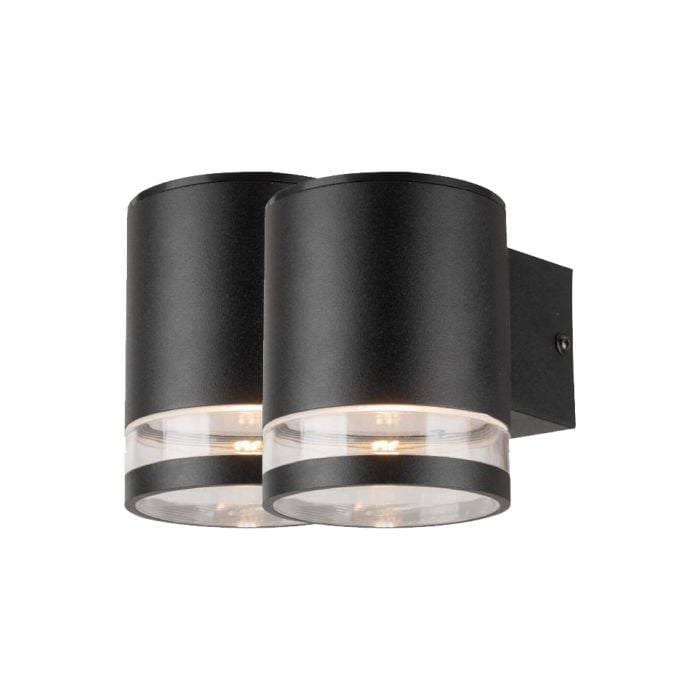 Aplique Solar V-TAC - IP54 - Negro - 70 Lumens - 3000K - Pack de 2