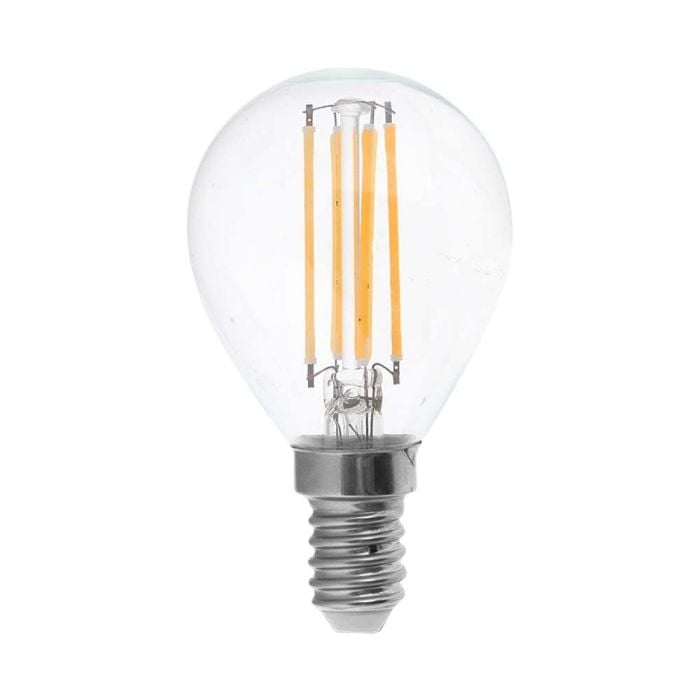 Bombilla LED V-TAC - Clara - Golf - Transparente - Soporte E14 - IP20 - 4W - 400 Lumens - 3000K
