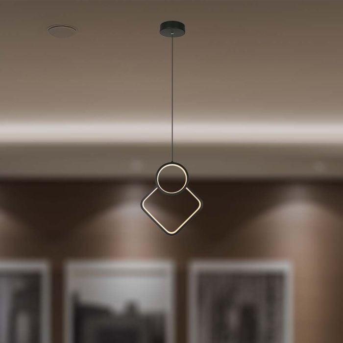 V-TAC Lámpara de Techo de Diseño - IP20 - Cuerpo Negro - 12W - 1300 Lumens - 4000K