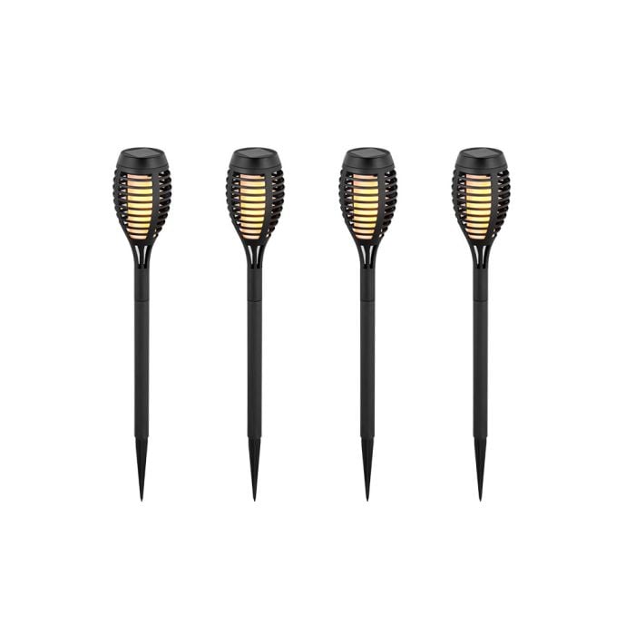 V-TAC Pincho de jardín solar llama - IP44 - Negro - 1W - 2200K  - Pack de 4