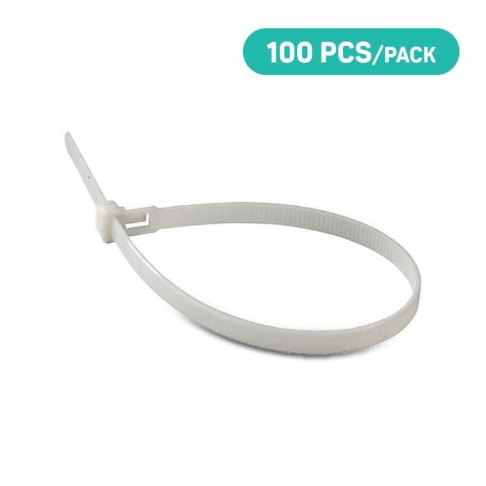 V-TAC Brida de Nylon - 2.5 x 150mm - Blanca - 100 Piezas/Paquete
