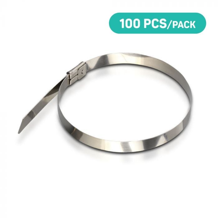 V-TAC Acero Inoxidable - Brida para Cables - 4.6 x 300mm -100 Piezas/Paquete