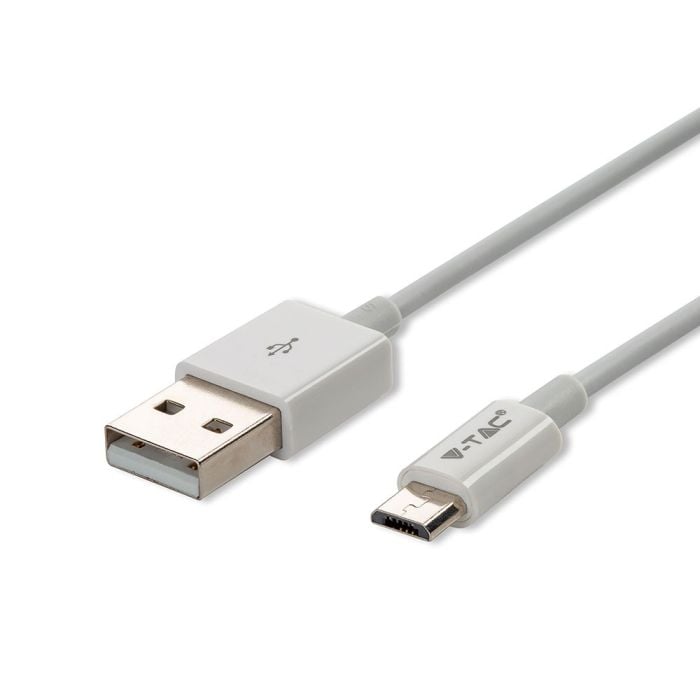 V-TAC Cable USB - Silver Series - Blanco