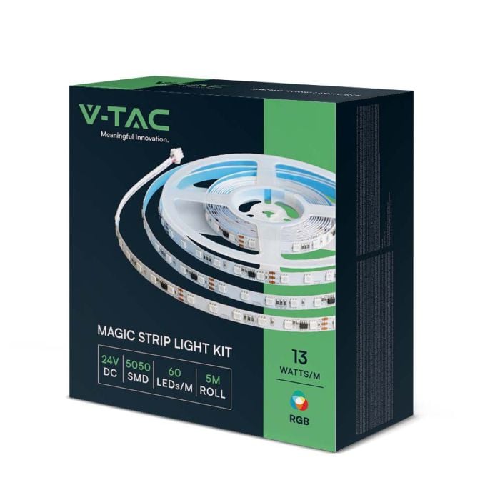 V-TAC Smart LED Tiras de luz Kits - IP20 - RGB - Rollo de 10m