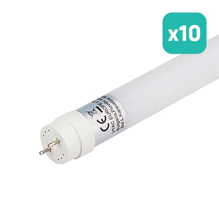 V-TAC Tubo LED T8 - IP20 - Blanco - 18W - 1850 Lumens - 4000K - 120CM - Pack de 10