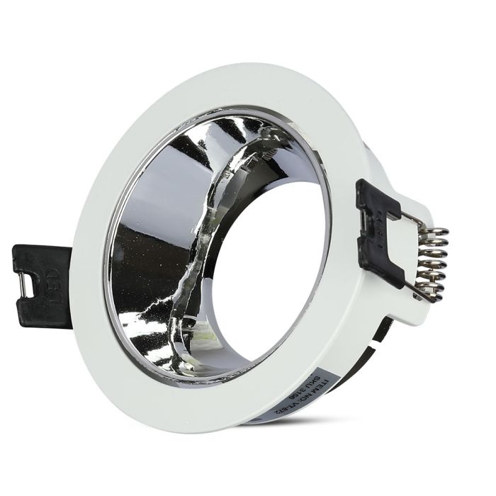 V-TAC LED Aro redondo - Empotrable - GU10 - IP20 - Blanco + Cromo