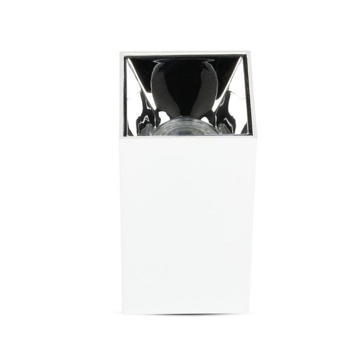 V-TAC Aro cuadrado LED - Accesorios de Superficie - GU10 - IP20 - Blanco + Cromo
