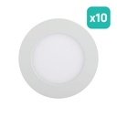 Mini panel LED redondo V-TAC - Serie Premium - IP20 - Blanco - 18W - 1400 Lúmenes - 4000K - Pack de 10