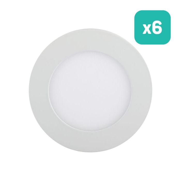 Mini panel LED redondo V-TAC - Serie Premium - IP20 - Blanco - 18W - 1400 Lúmenes - 4000K - Pack de 6
