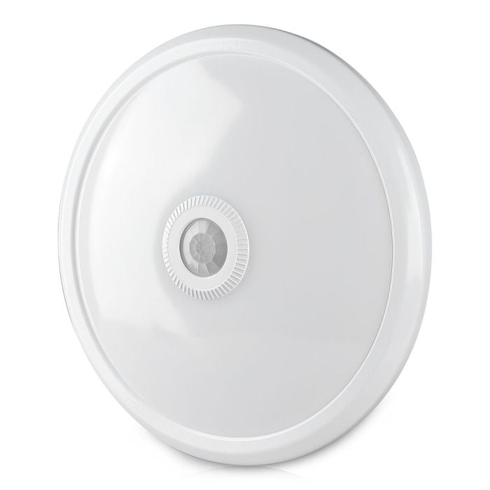 LED Plafón redondo VTAC con sensor - Samsung - Sensor PIR - 290 mm - IP20 - Branco - 12 W - 900 lúmenes - 6400 K