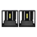 V-TAC Aplique LED Cuadrado - Bridgelux - IP65 Estanco - Negro - 5W - 700 Lumens - 3000K - Pack de 2