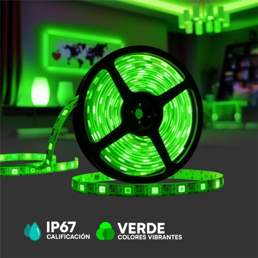 [5119] Tiras de Luz LED V-TAC - Módulos - IP67 Impermeable - Código de Color: Verde - 0.72W- 66 Lumens