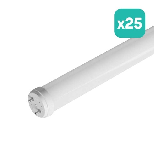[2983] V-TAC LED T8 Tubo de Vidrio - IP20 - Blanco - 18W - 1850 Lumens - 6500K - 120CM - Pack de 25