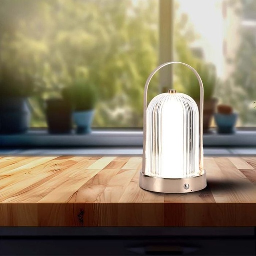 [7991] V-TAC Lámpara de Sobremesa Recargable - IP20 - Bronce Antiguo - 1W - 55 Lumens - 3IN1