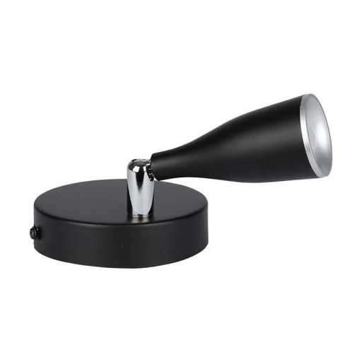[218263] Aplique LED V-TAC - Cabezal Simple - IP20 - Negro - 4.5W - 420 Lumens - 3000K