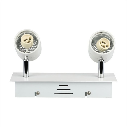 [3618] V-TAC LED Foco de carril - Doble Cabeza - GU10 Track Fitting - IP20 - Blanco