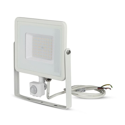 [466] Proyector LED giratorio V-TAC - Samsung - Sensor PIR - Impermeable IP65 - Blanco - 50W - 4000 Lúmenes - 3000K