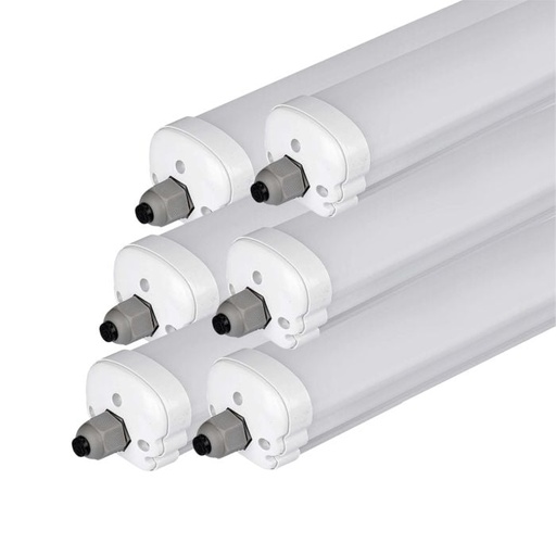 [216285] LED Batten Fitting - Serie G - IP65 Waterproof - White - 36W - 4320 Lumens - 4500K - 120CM - Pack de 6