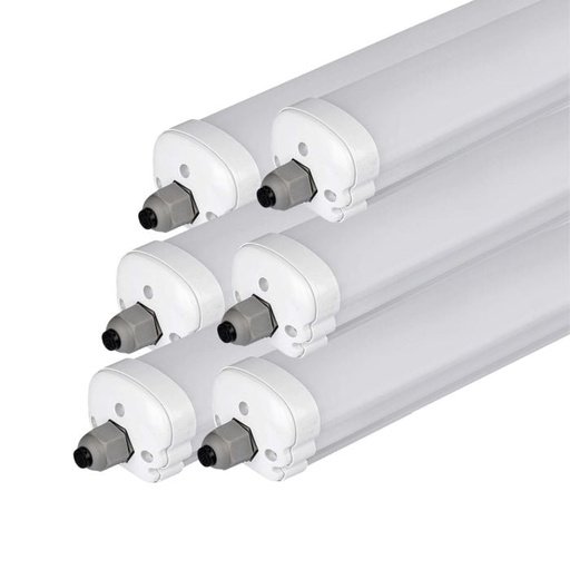[216286] Regleta LED - Serie G - IP65 - Blanco - 48W - 5760 Lumens - 6500K - 150CM - Pack de 6