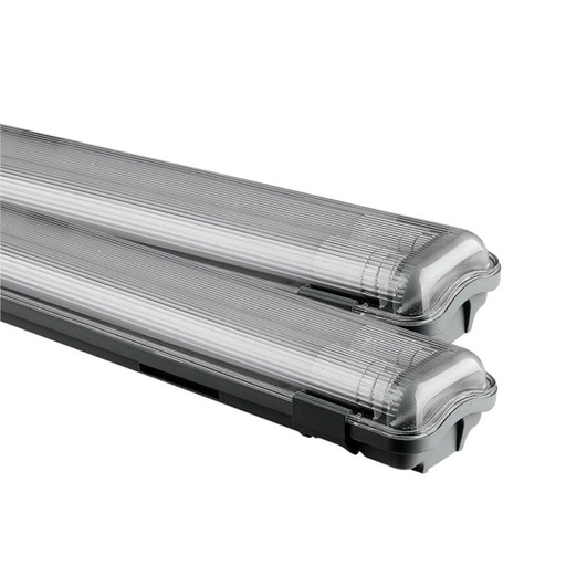 [6387] Pantalla estanca LED - Doble Tubo 2 x 18W - IP65 Estanca - Blanca - 3400 Lúmenes - 4000K - 120CM - Pack de 2