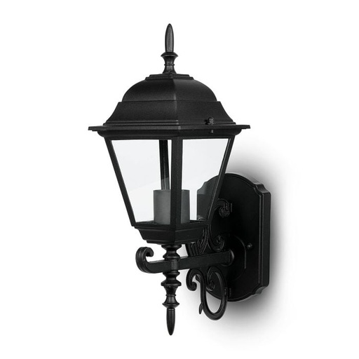 [7519] V-TAC Aplique Exterior - Up - Soporte E27 - IP44 - Negro Mate