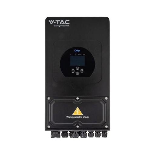 [115291] V-TAC Monofásico - Inversor Híbrido - Impermeable IP65 - 6kW - Negro