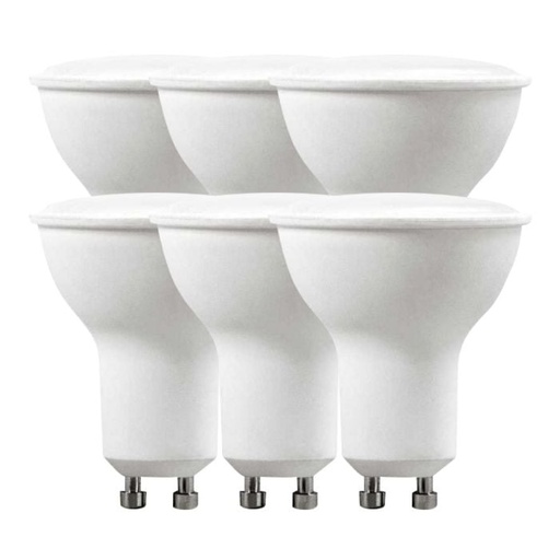 [212739] V-TAC LED Dicroica - GU10 - IP20 - Blanco - 4.5W- 400 Lumens - 3000K  - Pack de 6