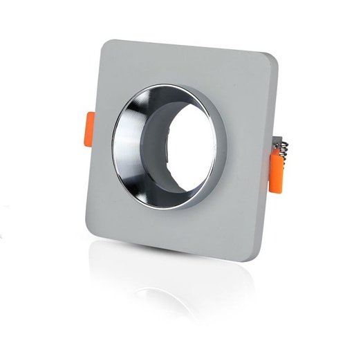 [3120] V-TAC LED Aro de yeso / hormigón cuadrado - Empotrable - GU10 - IP20 - Gris + Cromo